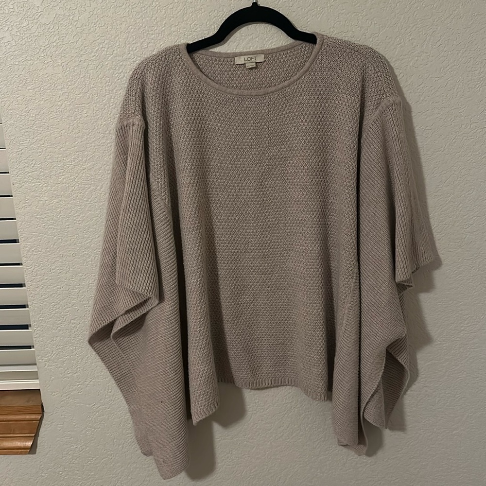 Loft light beige shawl poncho